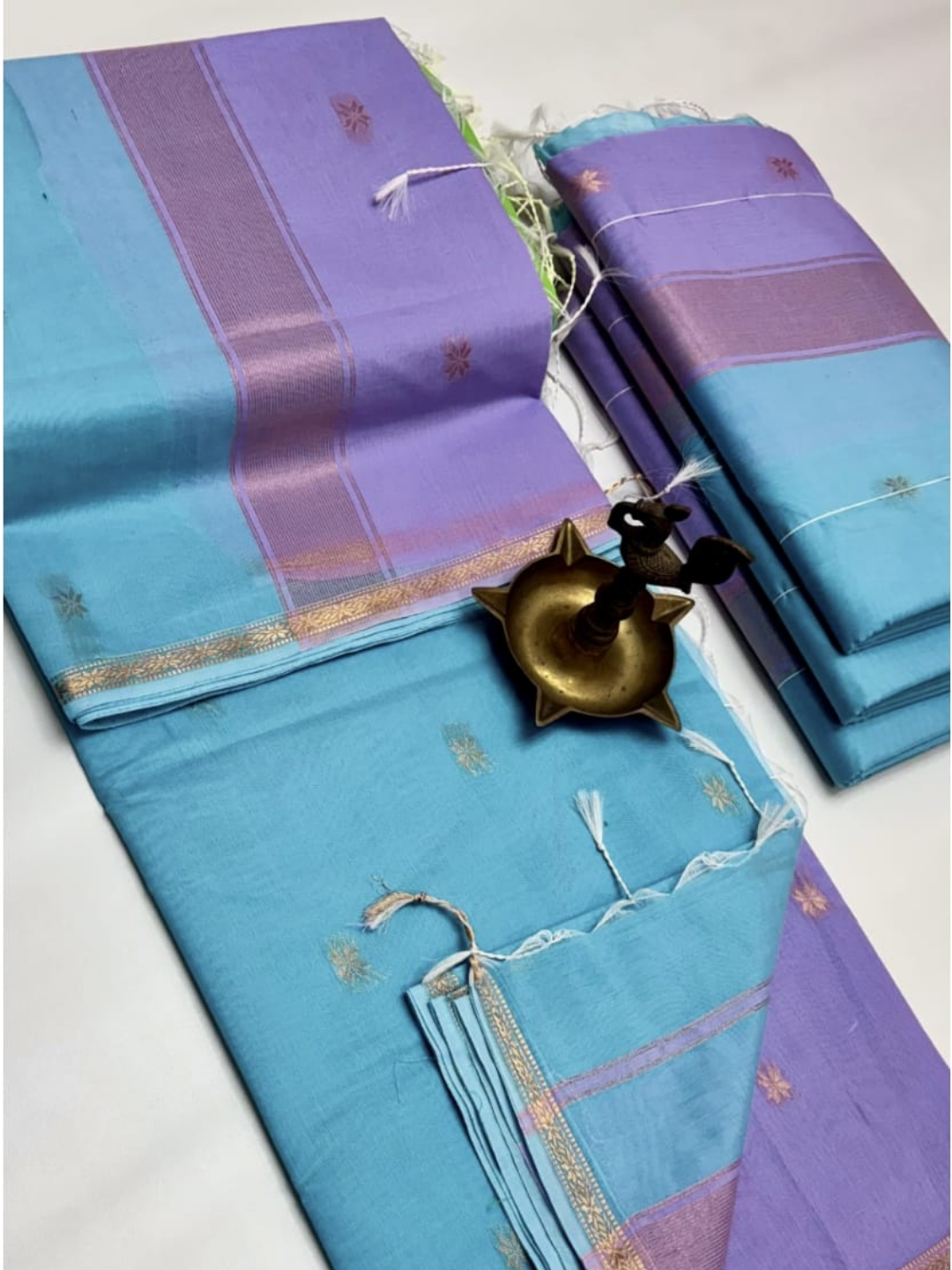 Maheshwari Silk Cotton Saree – Festive Elegance | Blue