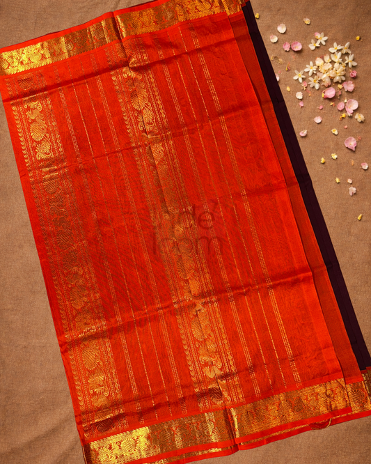 Handloom Korvai Cotton Silk Saree | Berry Pink