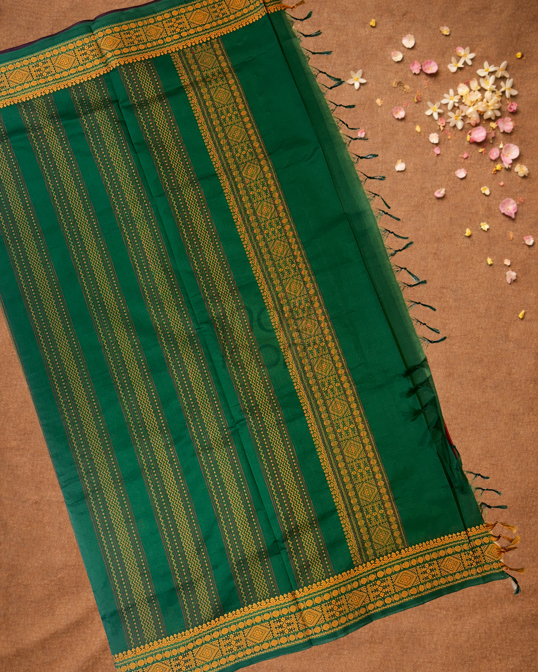 Handloom Korvai Silk Cotton Saree | Burgundy Red