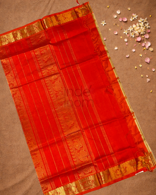 Pure Handloom Korvai Saree | With Cream White