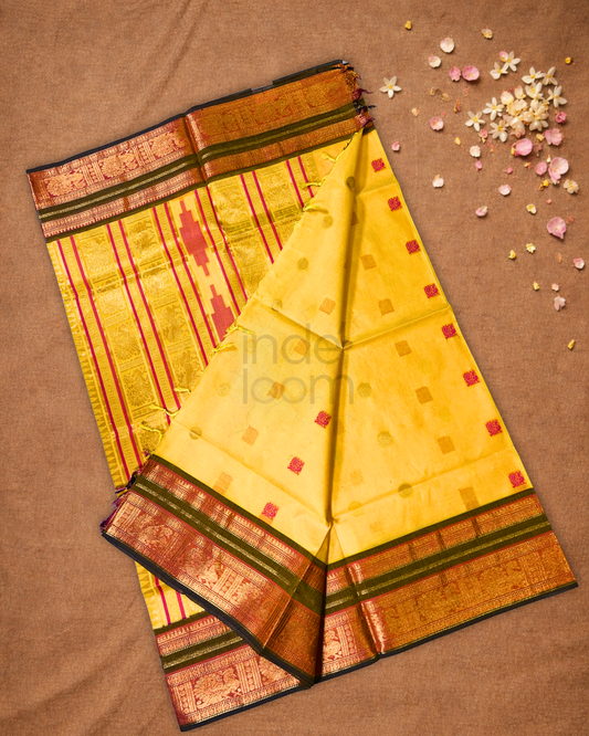 Chettinad Cottton Saree With Yellow
