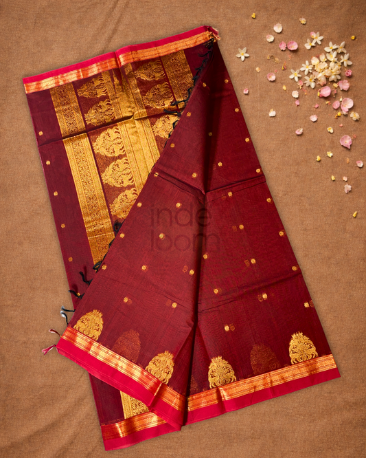 Chettinad Cottton Saree With Maroon