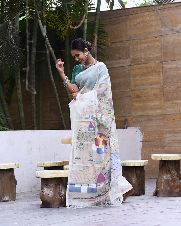 Jamndani Inspired By Rural Indian Life with Intricate Motifs-006
