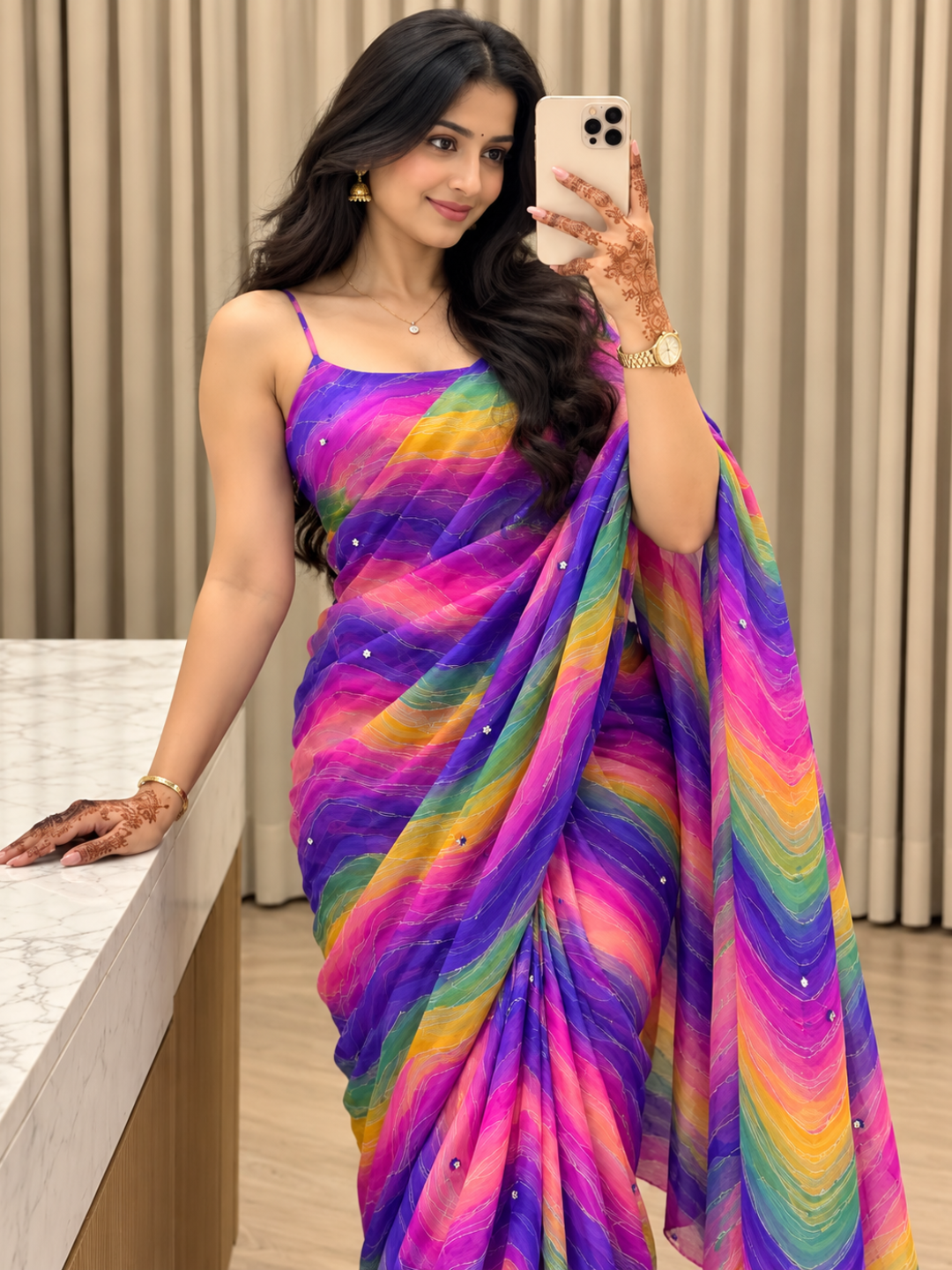 Classic Fancy Georgette Saree | Purple