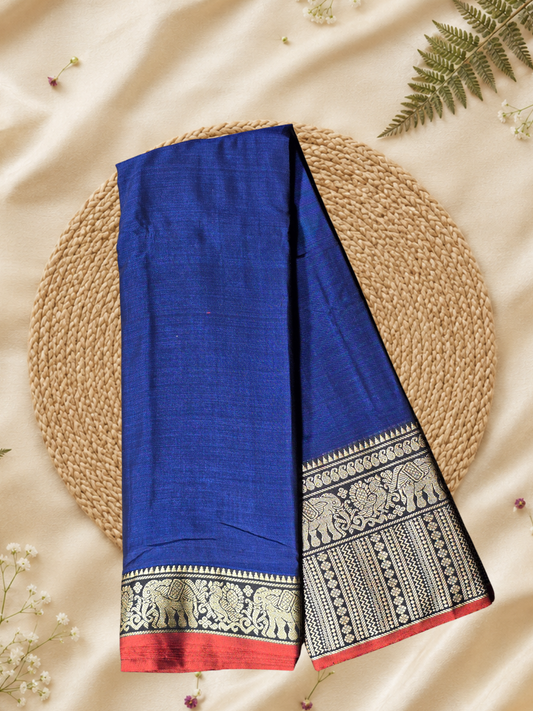 Handloom Narayanpet Cotton Saree | Royal Blue