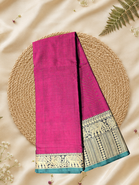 Handloom Narayanpet Cotton Saree | Magenta