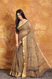 Ajrakh Exclusive Maheshwari Silk Saree - 018 - indeloom