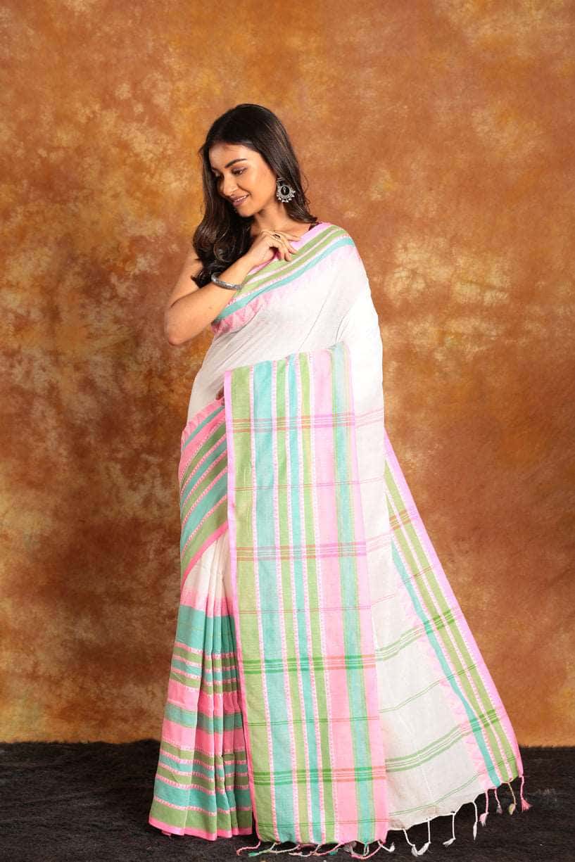 Begumpur Handloom Handspun Cotton Saree-016 - indeloom