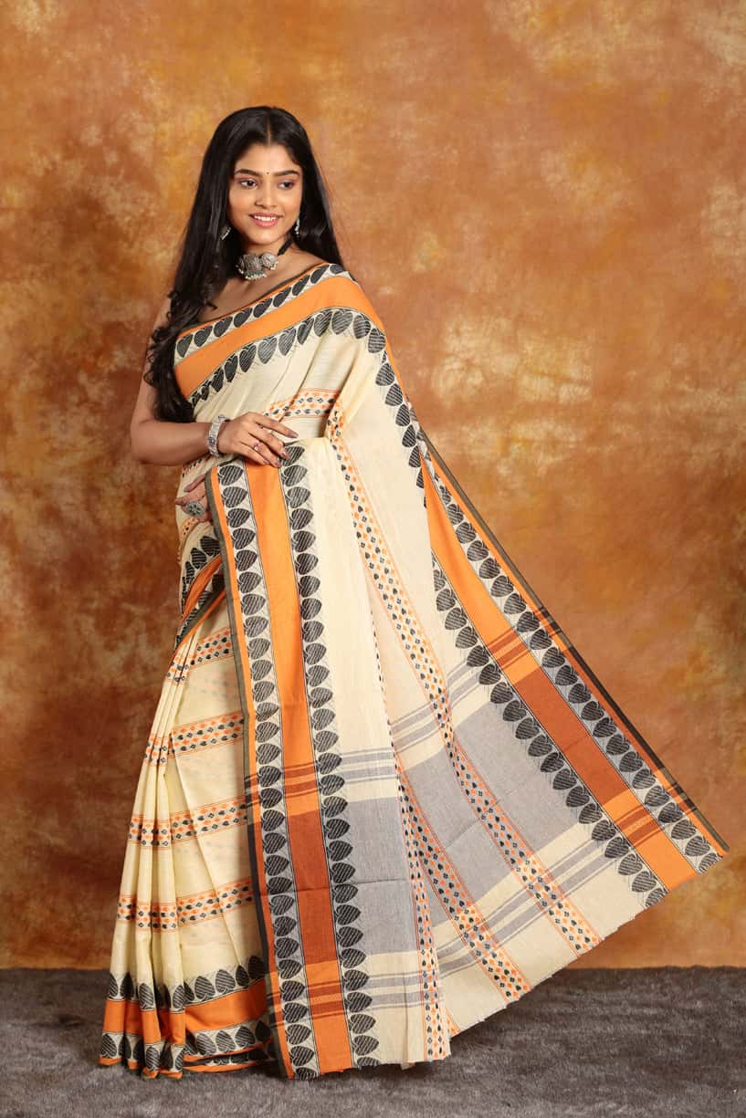 Pale Yeloow-Handloom Cotton Saree-020