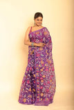 Muslin Jamdani in Purple Saree -062