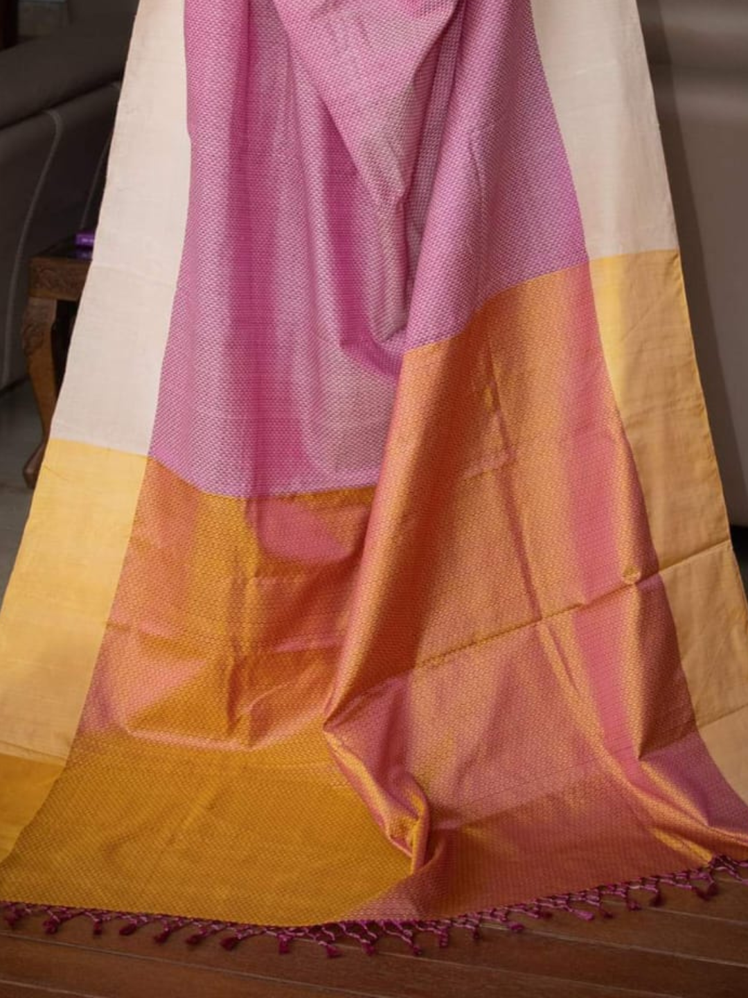 Ilkal Khun Silk Saree In Baby Pink - 069