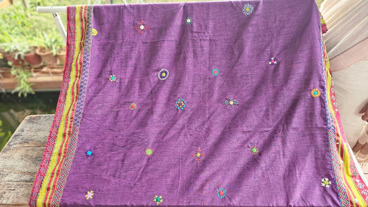 Cotton Ilkal Lambani Saree With Grape Purple - 025