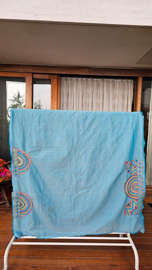Cotton Ilkal Lambani Saree With Sky Blue - 022