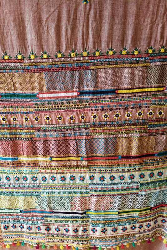 Traditional Ilkal Cotton Saree | Clay Orange