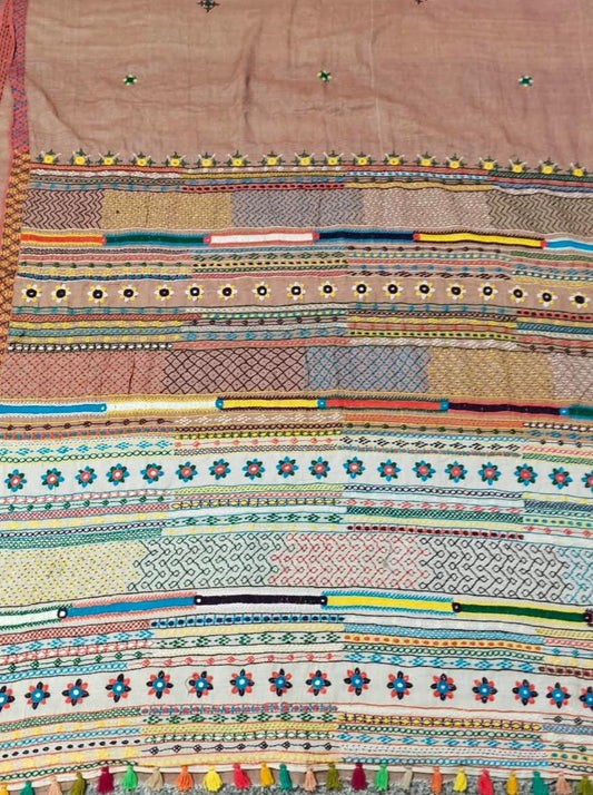 Traditional Ilkal Cotton Saree | Clay Orange