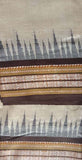 Beige & Purple, Handloom Vidarbha Tussar Silk Saree with Multicolor Contrast Border-021 - indeloom