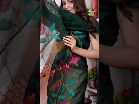 Very Dark Cyan | Handloom Jamdani Muslin Unstitched 2-Piece Kurti | Tantuj Design