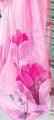 Red Floral Garden on Mustard Yellow-Organza Hand-painted Saree-021