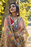 Mellow Cream All Over Floral Silk Jamdani Saree(Pre-Order)-026 - indeloom