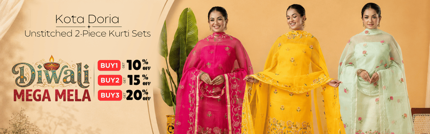 2-Piece Unstitched Kota Doria Kurti Sets