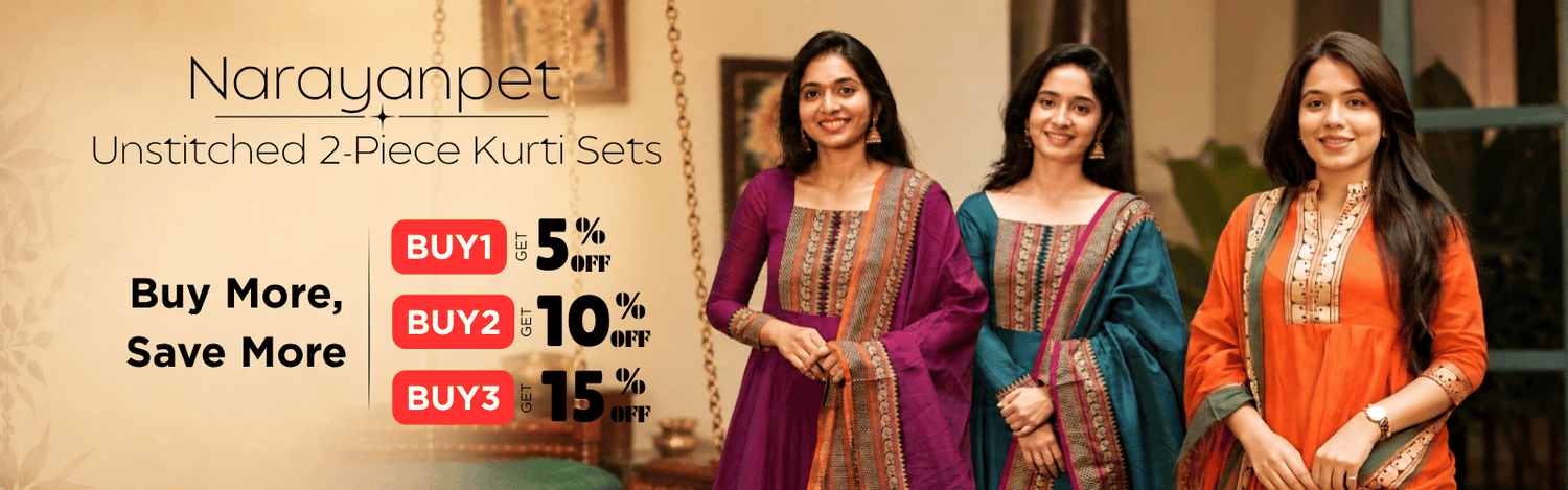 2-Piece Unstitched Narayanpet Kurti Sets