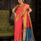 Handloom Korvai Silk Cotton Saree  |  Coral Red