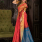 Handloom Korvai Silk Cotton Saree  |  Coral Red