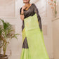 Silk Mark Certified Handloom Kanjivaram Silk Saree  |  Lime Green
