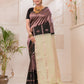Silk Mark Certified Handloom Kanjivaram Silk Saree  |  Wine Red