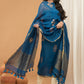 Royal Navy Blue | Handloom Jamdani Linen Unstitched 2-Piece Kurti