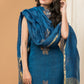 Royal Navy Blue | Handloom Jamdani Linen Unstitched 2-Piece Kurti