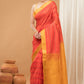 Handloom Korvai Cotton Silk Saree  |  Burnt Orange