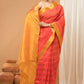 Handloom Korvai Cotton Silk Saree  |  Burnt Orange
