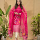 Deep Pink Muslin Jamdani -Piec2-Piece Set Kurti & Dupatta (UNSTITCHED) -748