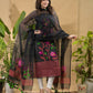 Coal Black Jamdani 2-Piece Set Kurti & Dupatta (UNSTITCHED) -740