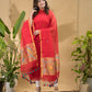Apple Red Muslin Tissue 2-Piece Set Kurti & Dupatta (UNSTITCHED) -783