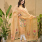 Light Cream Muslin Jamdani 2-Piece Set Kurti & Dupatta (UNSTITCHED) -774