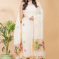 Handwoven Jamdani Linen Unstitched 2-piece Kurti  |  Pearl White