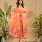 Coral Orange Jamdani 2-Piece Set Kurti & Dupatta (UNSTITCHED) -743