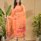 Coral Orange Jamdani 2-Piece Set Kurti & Dupatta (UNSTITCHED) -743