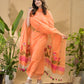 Coral Orange Jamdani 2-Piece Set Kurti & Dupatta (UNSTITCHED) -743