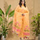 Marigold Orange Muslin Jamdani 2-Piece Set Kurti & Dupatta (UNSTITCHED) -768