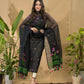 Dark Black Muslin Jamdani 2-Piece Set Kurti & Dupatta (UNSTITCHED) -762