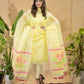 Pale Yellow Jamdani 2-Piece Set Kurti & Dupatta (UNSTITCHED) - 078