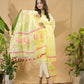 Pale Yellow Jamdani 2-Piece Set Kurti & Dupatta (UNSTITCHED) - 078