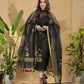 Coal Black Jamdani 2-Piece Set Kurti & Dupatta (UNSTITCHED) -717