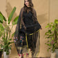 Coal Black Jamdani 2-Piece Set Kurti & Dupatta (UNSTITCHED) -717