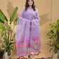 Pastel Purple Muslin Jamdani 2-Piece Set Kurti & Dupatta (UNSTITCHED) -704