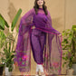 Wine Purple Jamdani 2-Piece Set Kurti & Dupatta (UNSTITCHED) -702