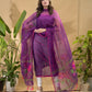 Wine Purple Jamdani 2-Piece Set Kurti & Dupatta (UNSTITCHED) -702